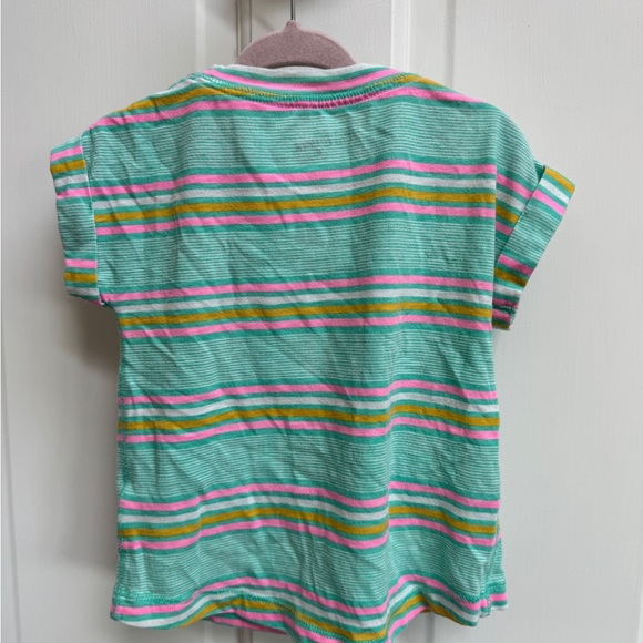 Cat & Jack 2T Girls Striped Short Sleeve Shirt- has stains - Picture 6 of 6